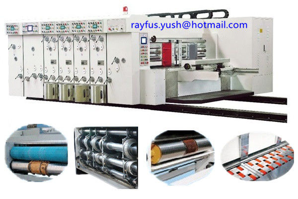 1 ~ 5 Warna Pencetakan Flexo Printer Slotter Die Cutter Vibrator Stacker Lead Edge Feeder